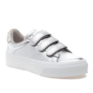 J/Slides Gennie Silver Leather Sneakers